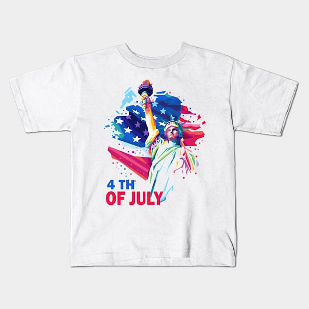 4th of july Kids T-Shirt by giltopann